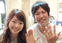 安田興生・杉山侑美様 (Pt Vライン光沢＆艶消し結婚指輪)