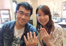 M様 (桜G/WG 横顔似顔絵レーザー彫刻結婚指輪)