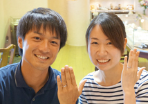 S様ご夫妻 (Pt ほのかなウェーブのダイアモンド結婚指輪)