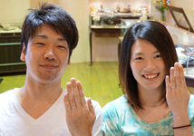 松島晋作・加奈様 (Pt 和紙の風合いが指を包む結婚指輪)