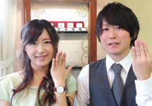 吉村勇人・松本幸恵様 (PG/Pt ハンマー模様のつや消し＆光沢を楽しむ結婚指輪)